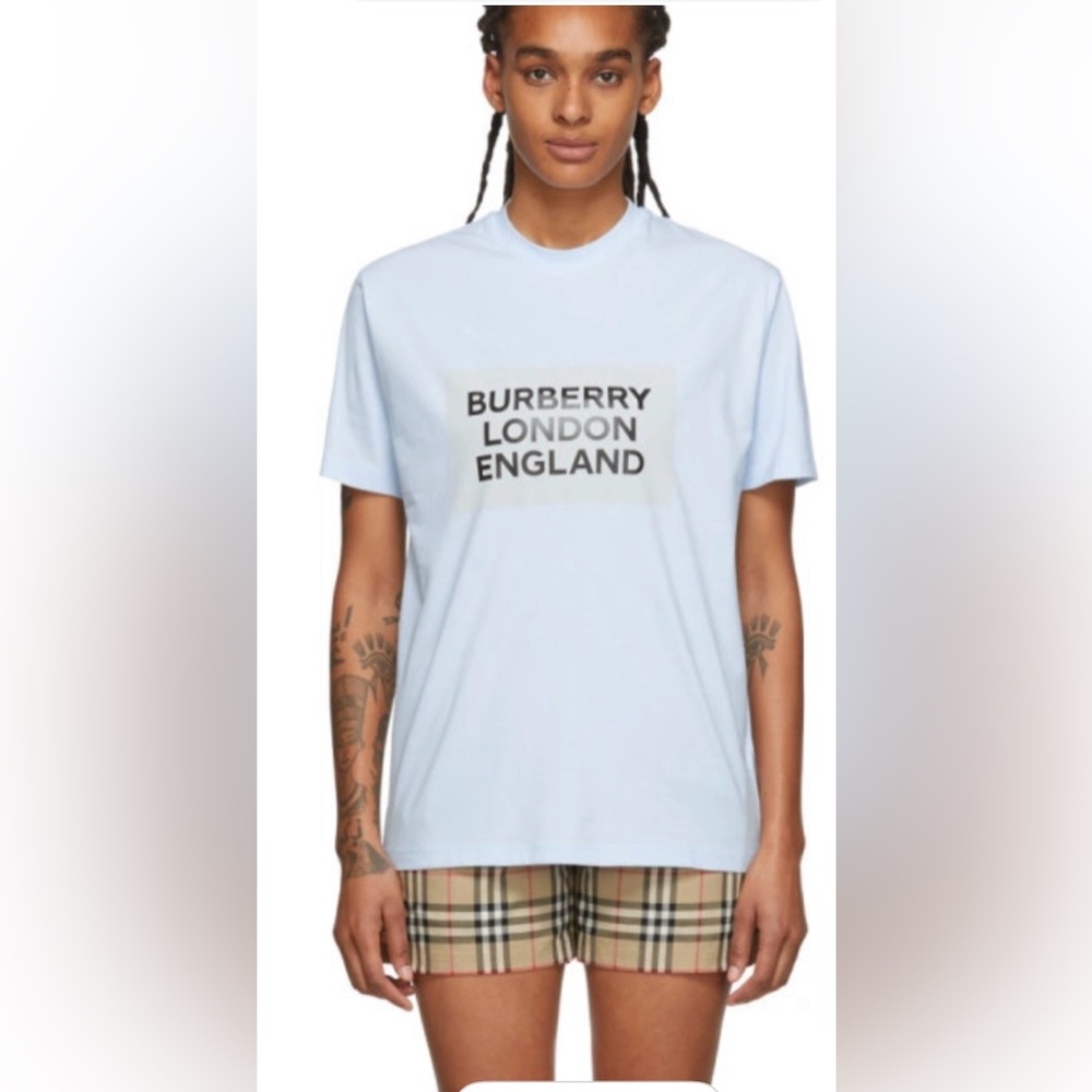 Burberry Sky Blue Logo T-Shirt